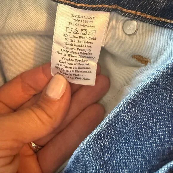 Everlane The Cheeky Jean 30 Tall Straight Leg High Rise Medium Wash Denim - Picture 6 of 9